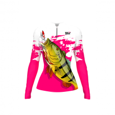 Camiseta Feminina Tucunaré Acu UV Mar Negro Camiseta Feminina Tucunaré Acu UV Mar Negro