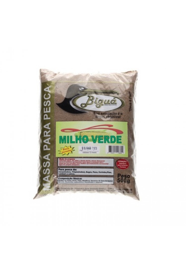 Massa para Pesqueiro Biguá Milho Verde 500gr  