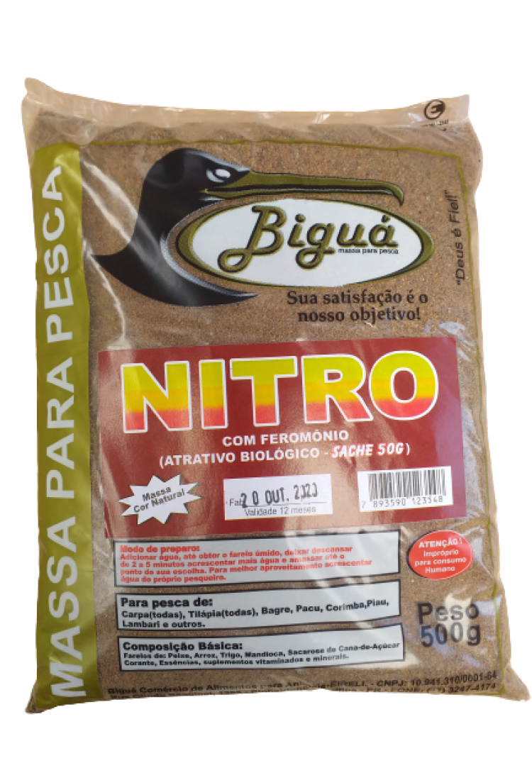 Massa para Pesqueiro Biguá Nitro com Feromônio 500gr - Massa Preta